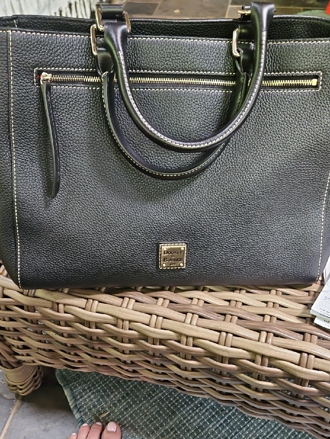 Dooney & Bourke Black Pebble Leather Satchel